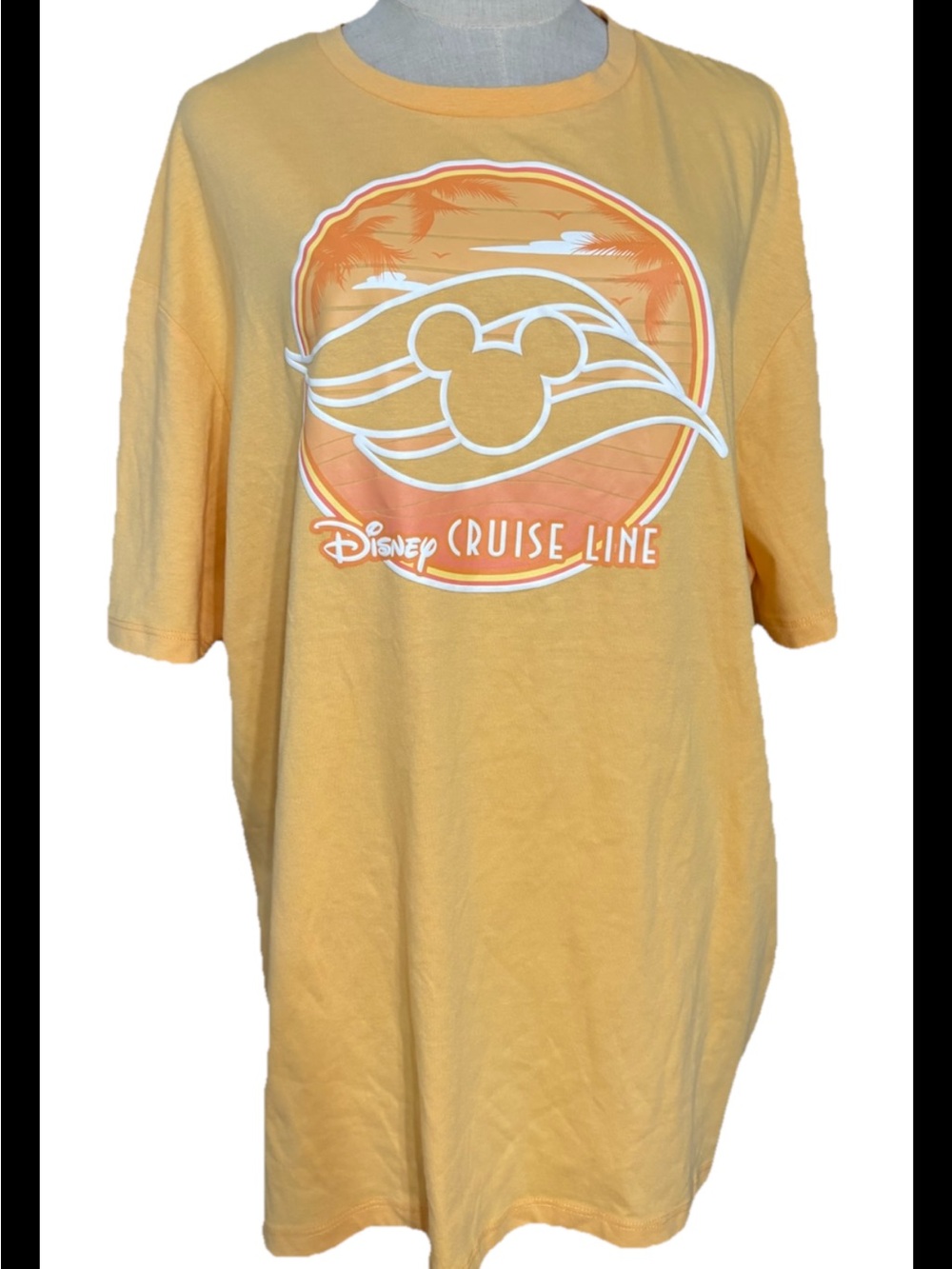 Disney Cruise Line XL Yellow T-shirt Mickey Mouse Tropical Vacation New with tag